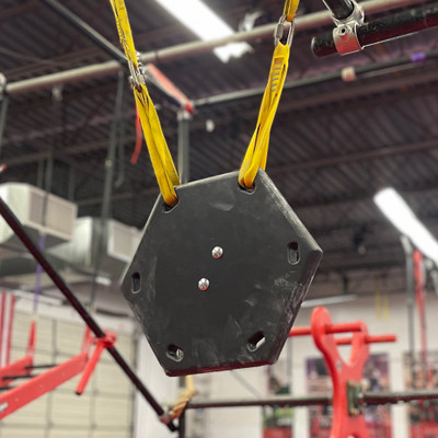 Black Mini Hexagon hanging with straps